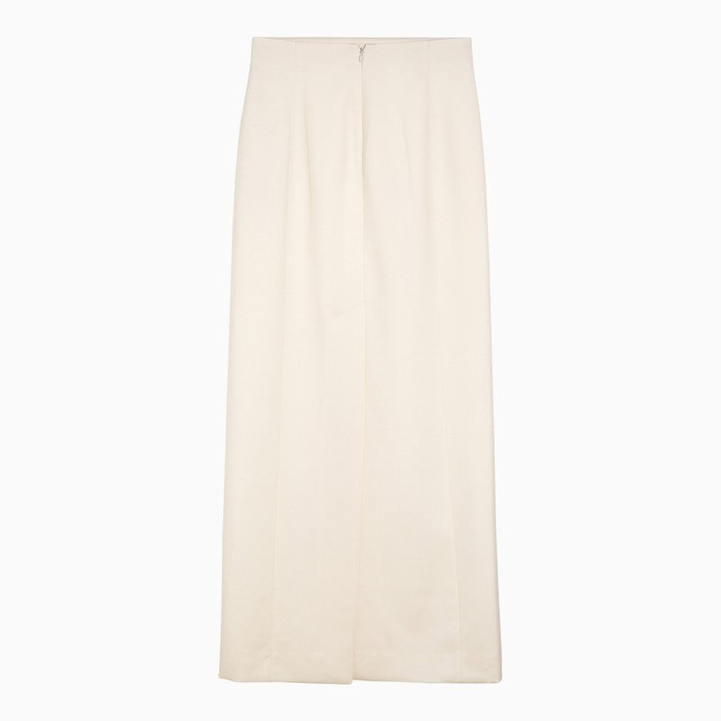 White long skirt with slit