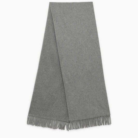 Ambroise Brodée grey virgin wool scarf