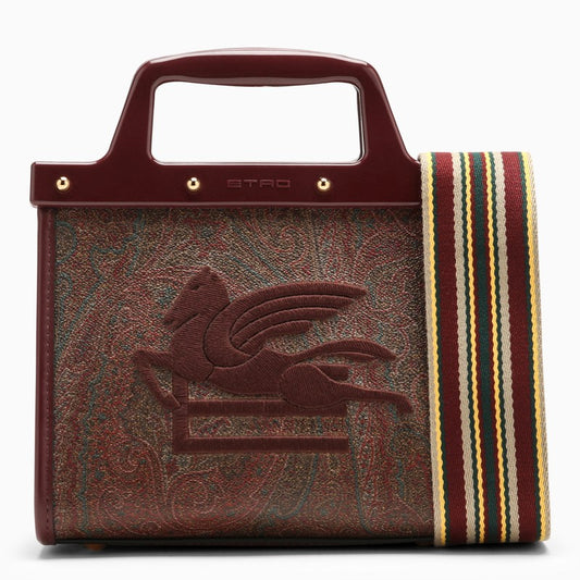 Love Trotter small burgundy bag with jacquard pattern