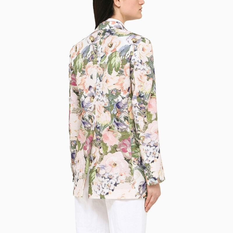 Single-breasted floral cotton jacket