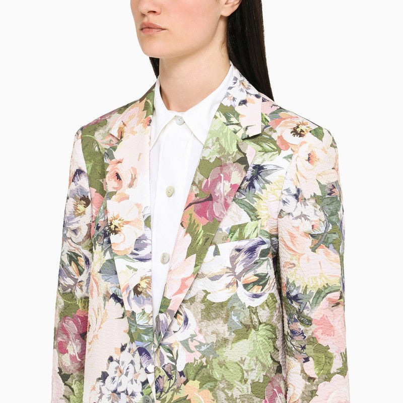 Single-breasted floral cotton jacket