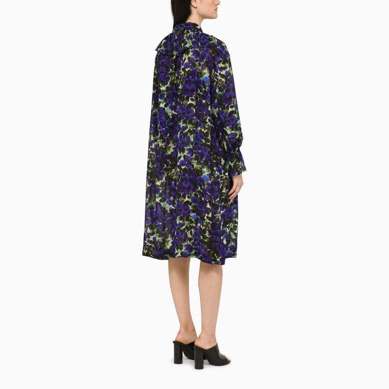 Knee-length floral print dress