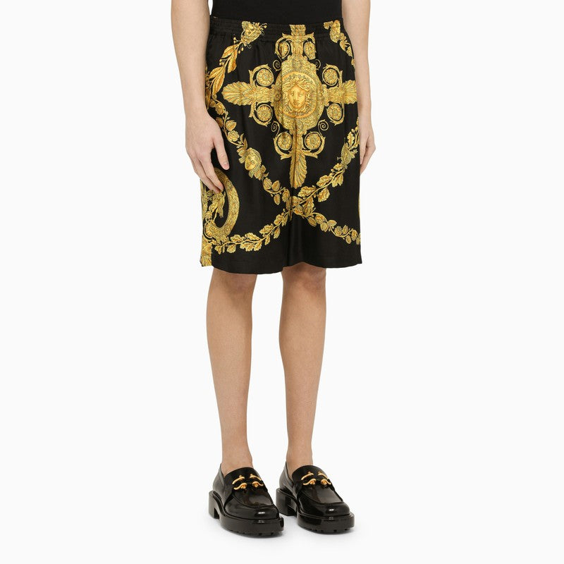 Barocco gold/black bermuda shorts