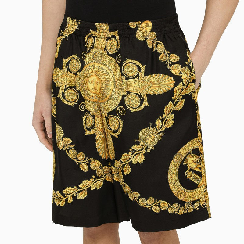 Barocco gold/black bermuda shorts