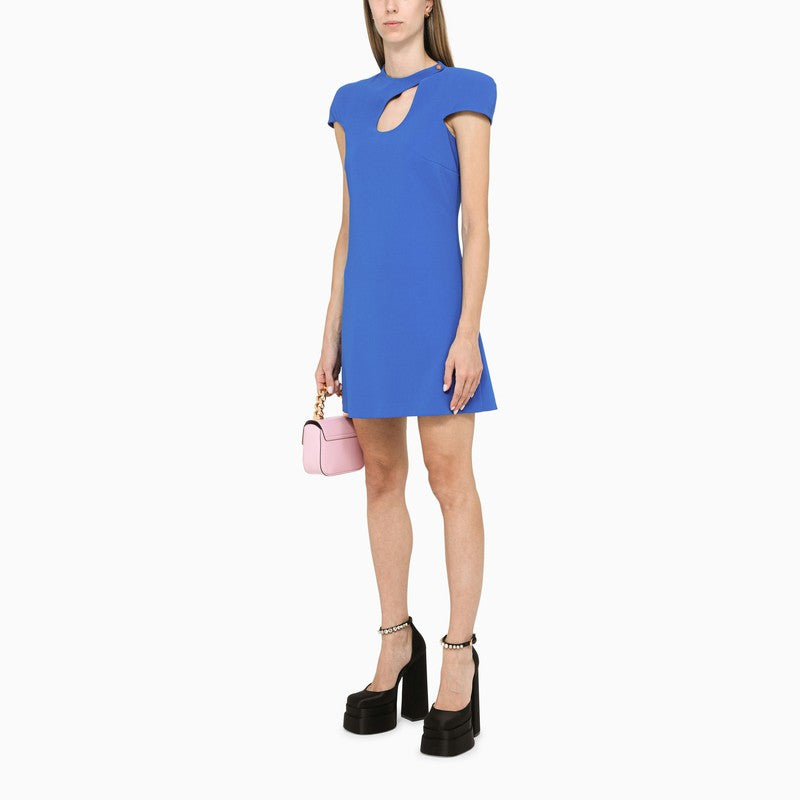 Short blue cut-out dress