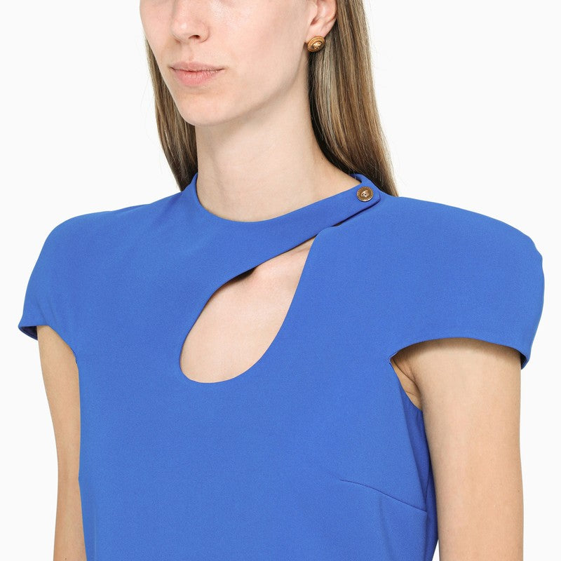 Short blue cut-out dress