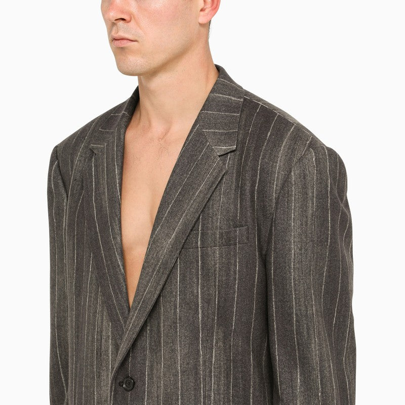 Flannel single-breasted jacket