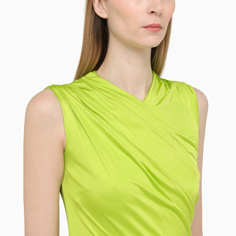 Lime mini dress with draping