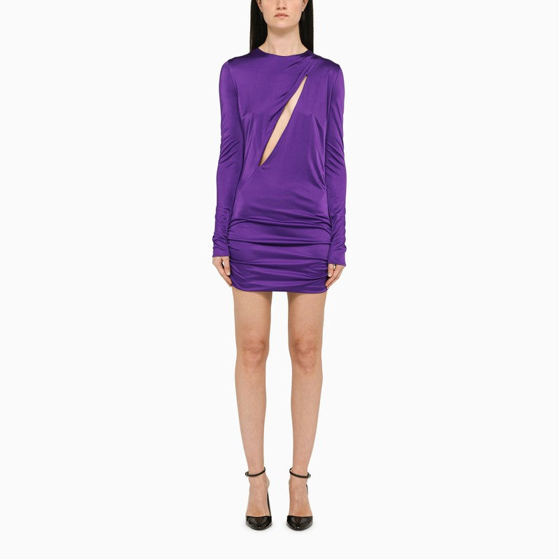 Purple mini dress with cuts