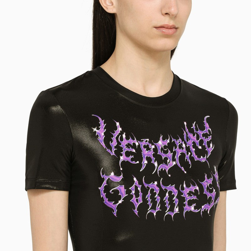 Versace Goddess black jersey T-shirt