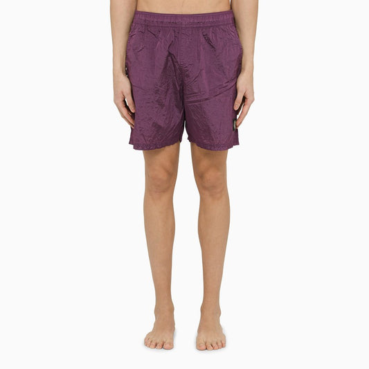 Magenta nylon swim shorts