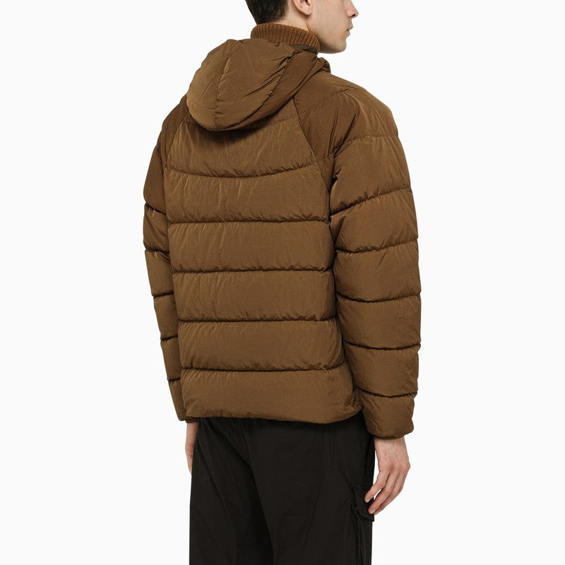 Bronze-coloured quilted padded jacket