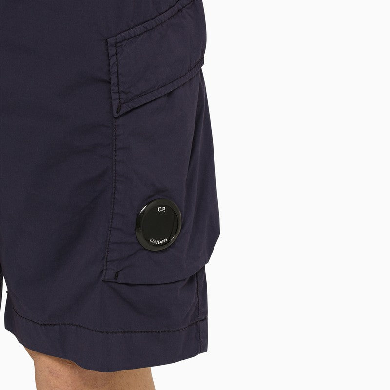 Blue cotton-blend bermuda shorts