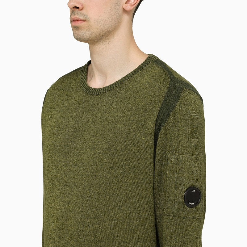 Military linen crew-neck sweater