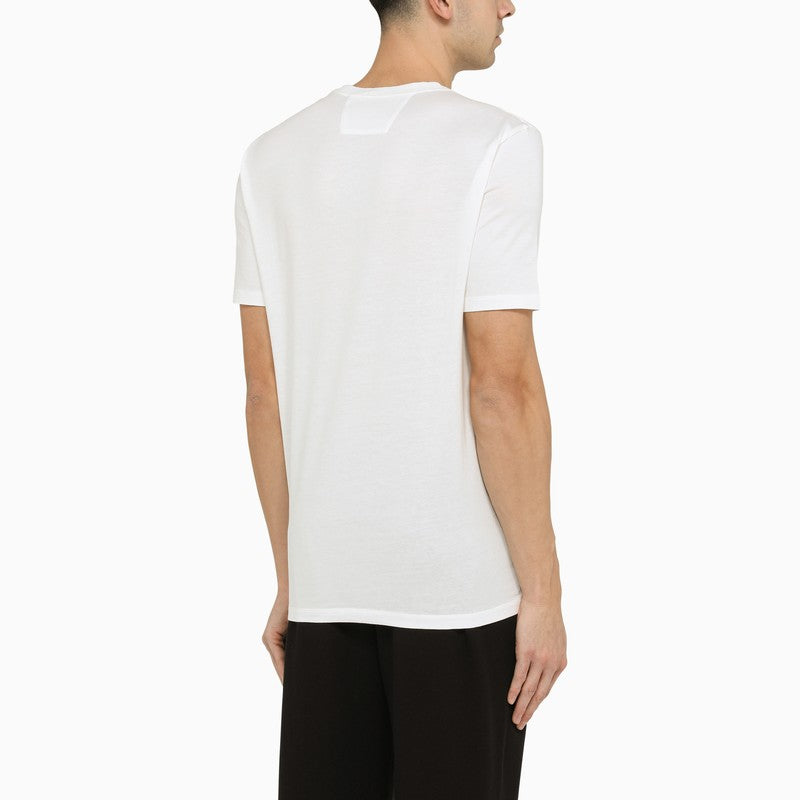White t-shirt with logo print on the front