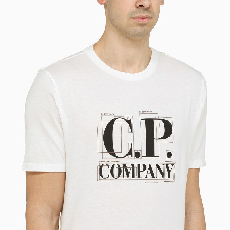 White t-shirt with logo print on the front
