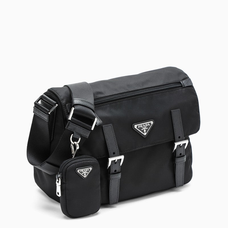 Black Re-Nylon medium cross-body bag