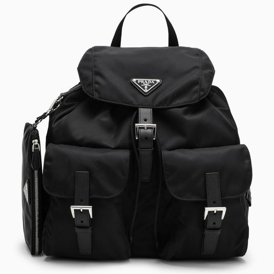 Black Re-Nylon and Saffiano backpack with pouch 1BZ811OTORV44/N_PRADA-F0002
