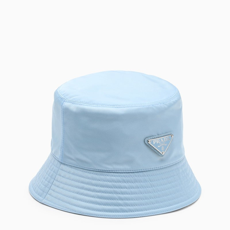 Sky blue nylon bucket hat