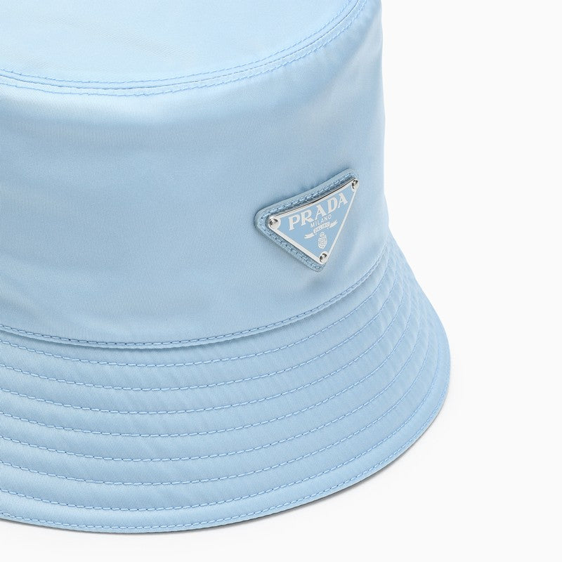 Sky blue nylon bucket hat