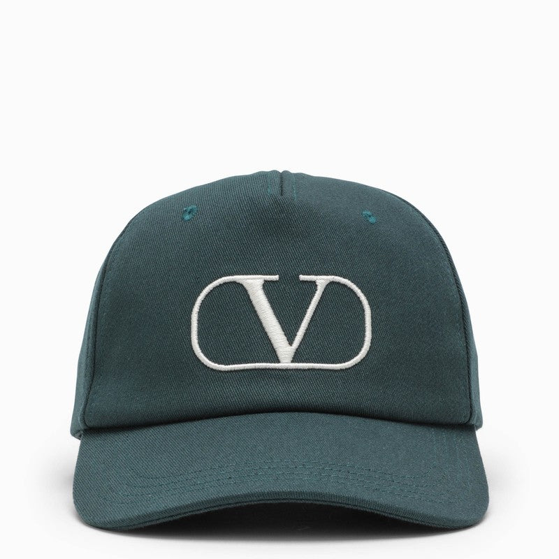 Green Vlogo baseball cap in cotton