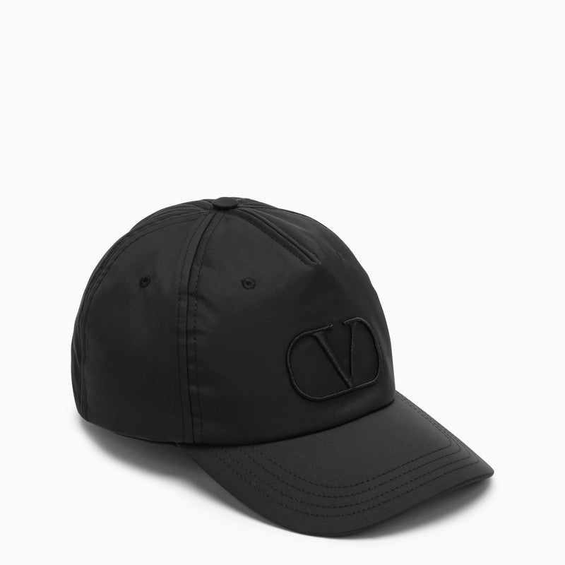 Black VLogo nylon cap