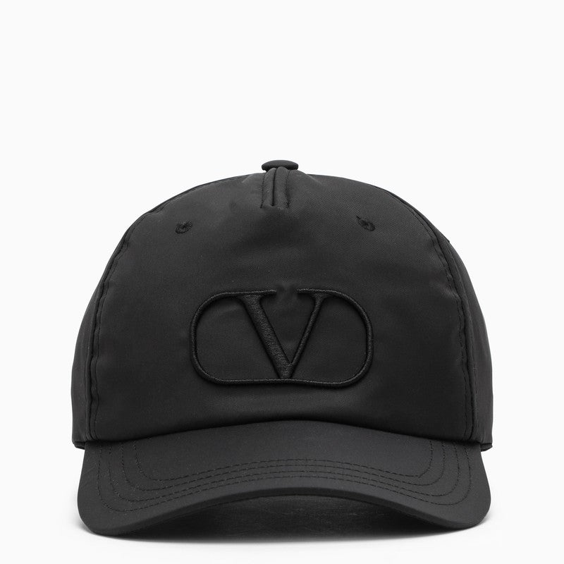 Black VLogo nylon cap