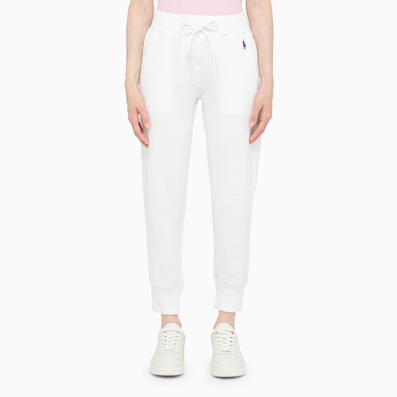 White jersey jogging trousers