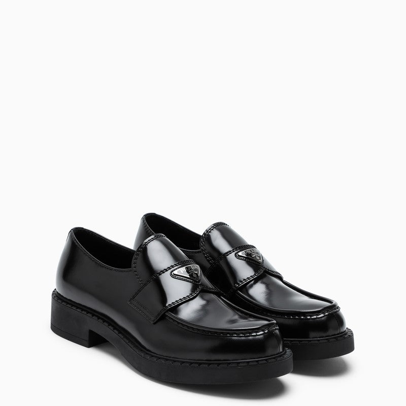 Chocolate loafer in black brushed leather 2DE127000055/