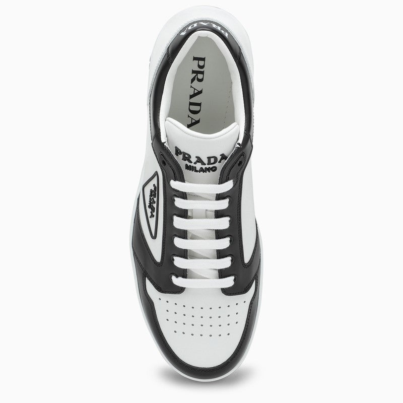 White/black leather Prada Holiday low-top sneakers