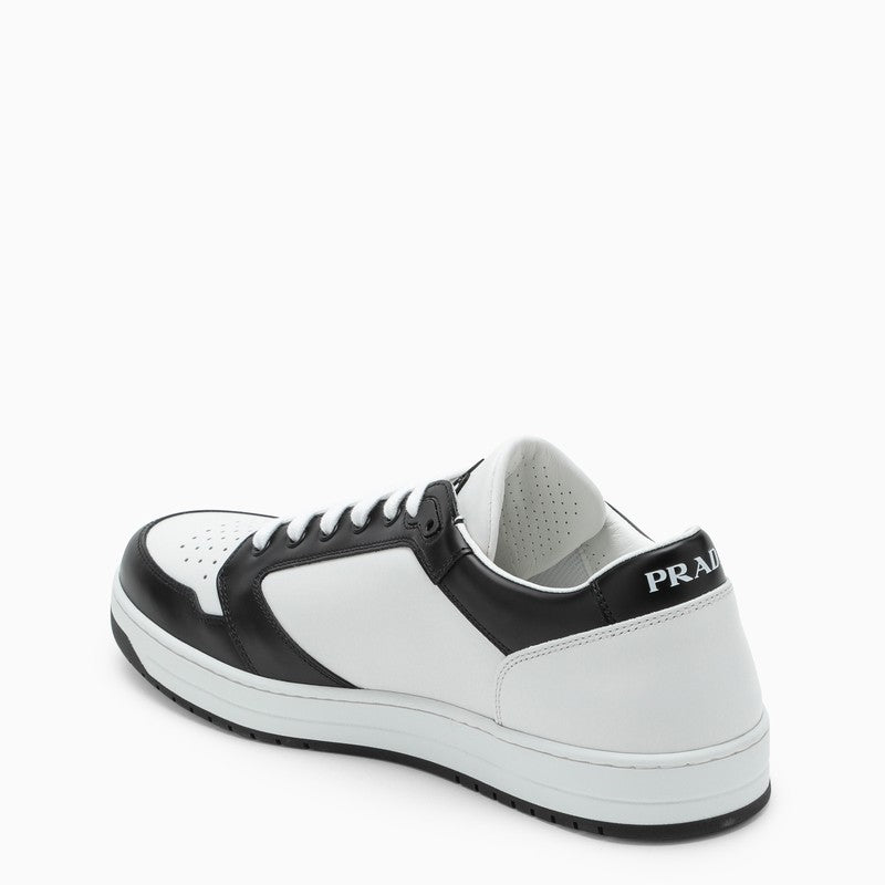 White/black leather Prada Holiday low-top sneakers