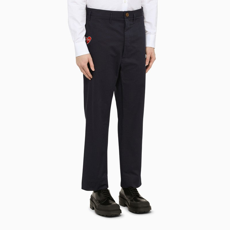 Cotton navy trousers