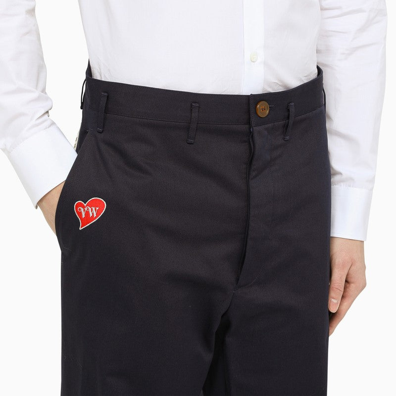Cotton navy trousers