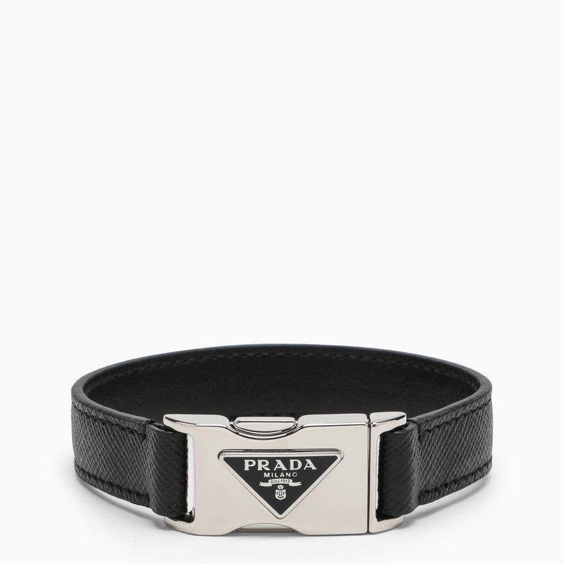 Black Saffiano leather bracelet
