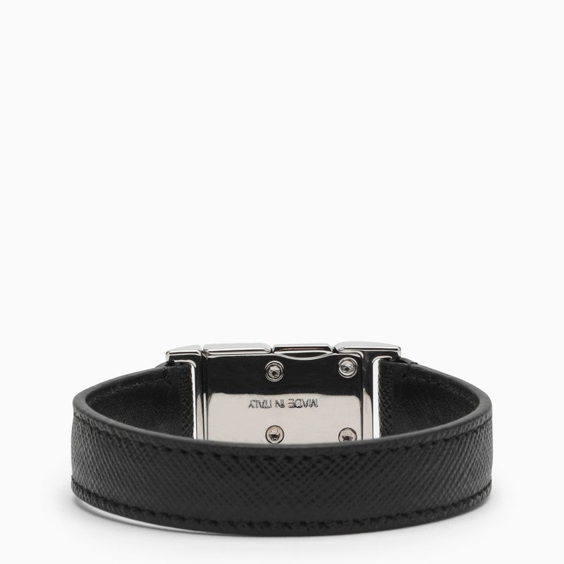 Black Saffiano leather bracelet