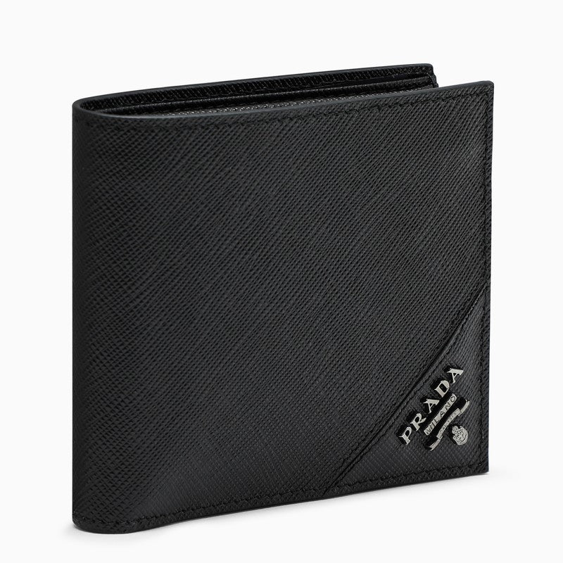 Black Saffiano leather wallet with coin holder