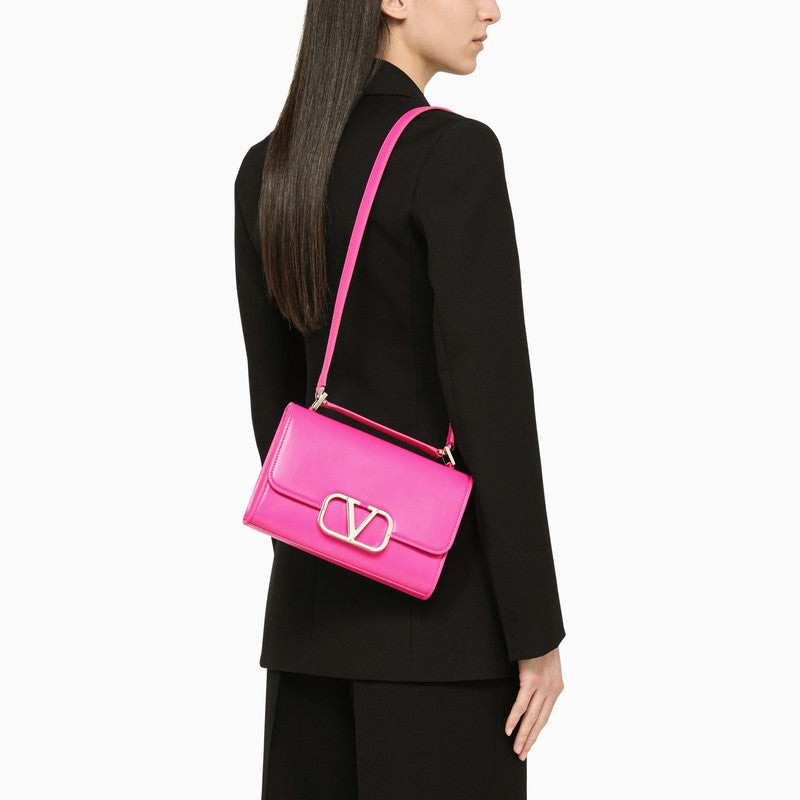 Pink PP leather shoulder bag