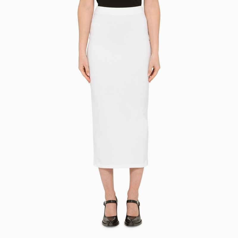 White pencil skirt with slit