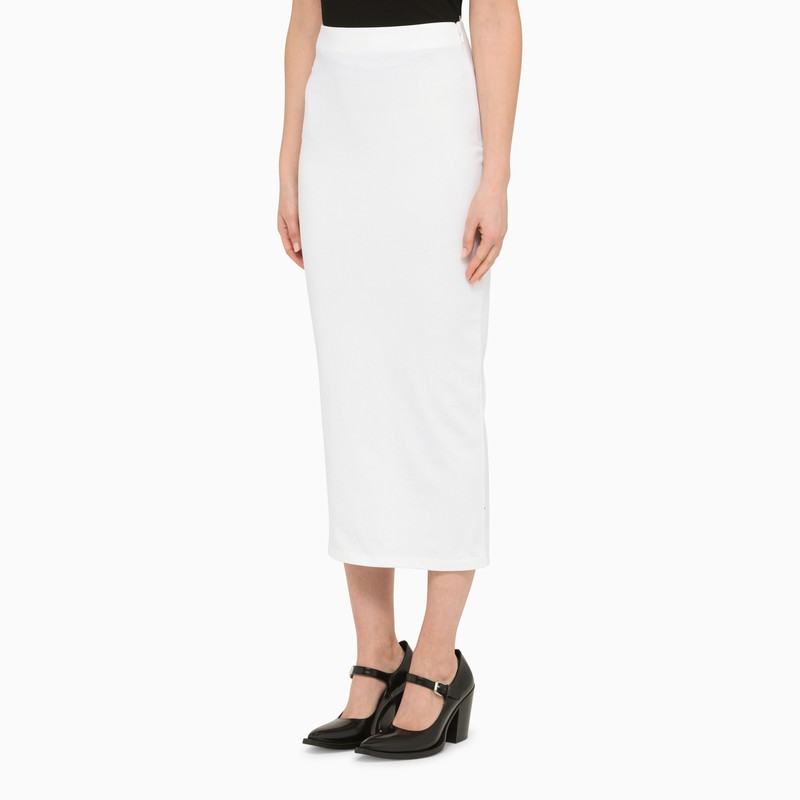 White pencil skirt with slit