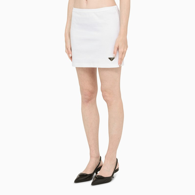 White cotton miniskirt