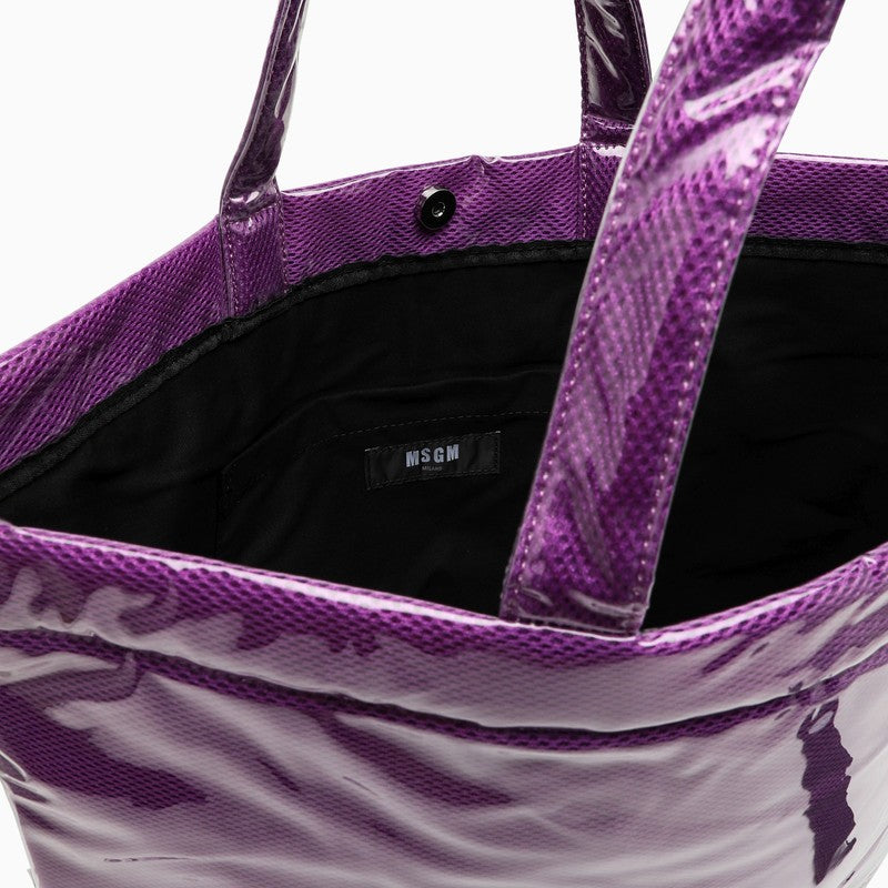 Purple PVC tote bag