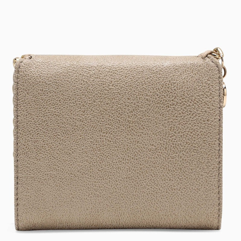 Beige/gold small Falabella wallet