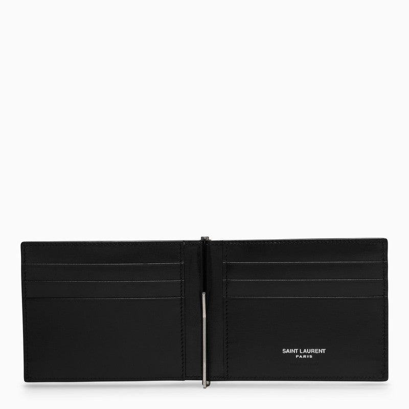Horizontal black leather wallet