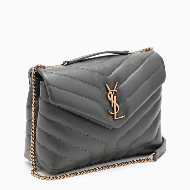 Storm/gold small YSL Loulou bag