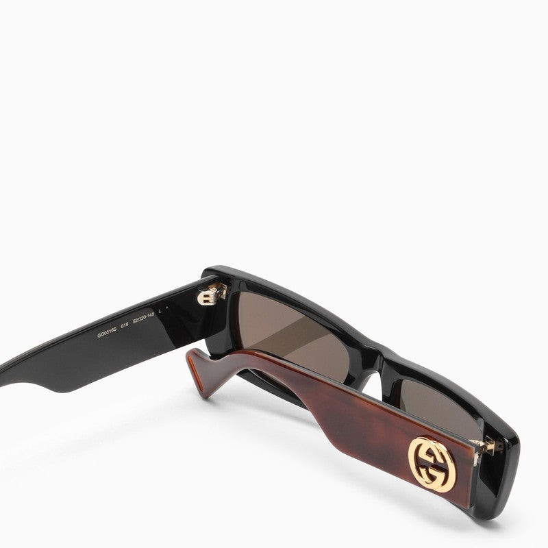 Tortoiseshell rectangular sunglasses
