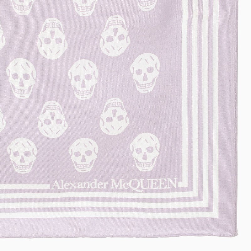 Lilac foulard with skulls print