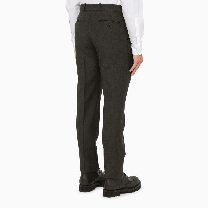 Grey wool and mohair tailored trousers