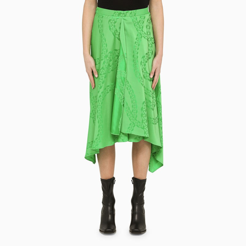 Green jacquard skirt