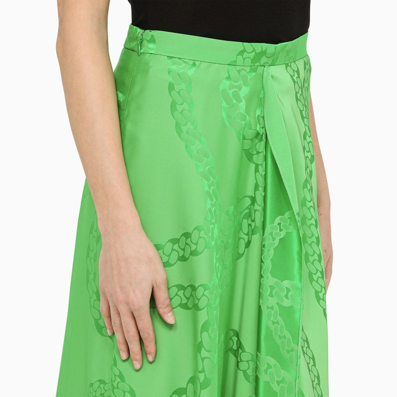 Green jacquard skirt