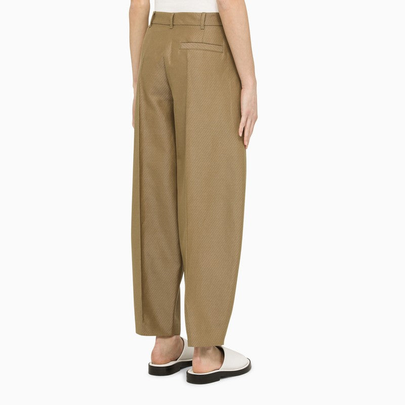 Wide olive cotton trousers